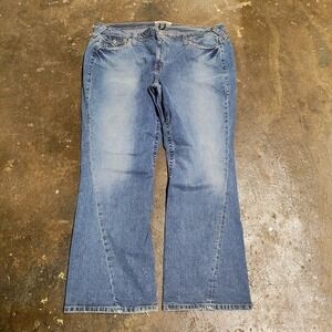 Y2K Mix It Flare Jeans Plus Size 24W Womens High Waist Rise Stretch 2000s VTG
